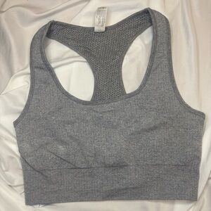 90 Degree By Reflex Heather Gray Sports Bra size large